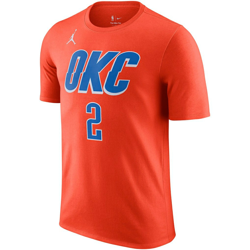 Shai Gilgeous-Alexander Oklahoma City Thunder Jordan Brand 2022/23 Statement Edition Name & Number T-Shirt Orange