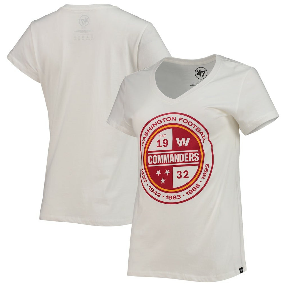 47 brand Washington Commanders '47 Women's Imprint Ultra Rival V-Neck T-Shirt White