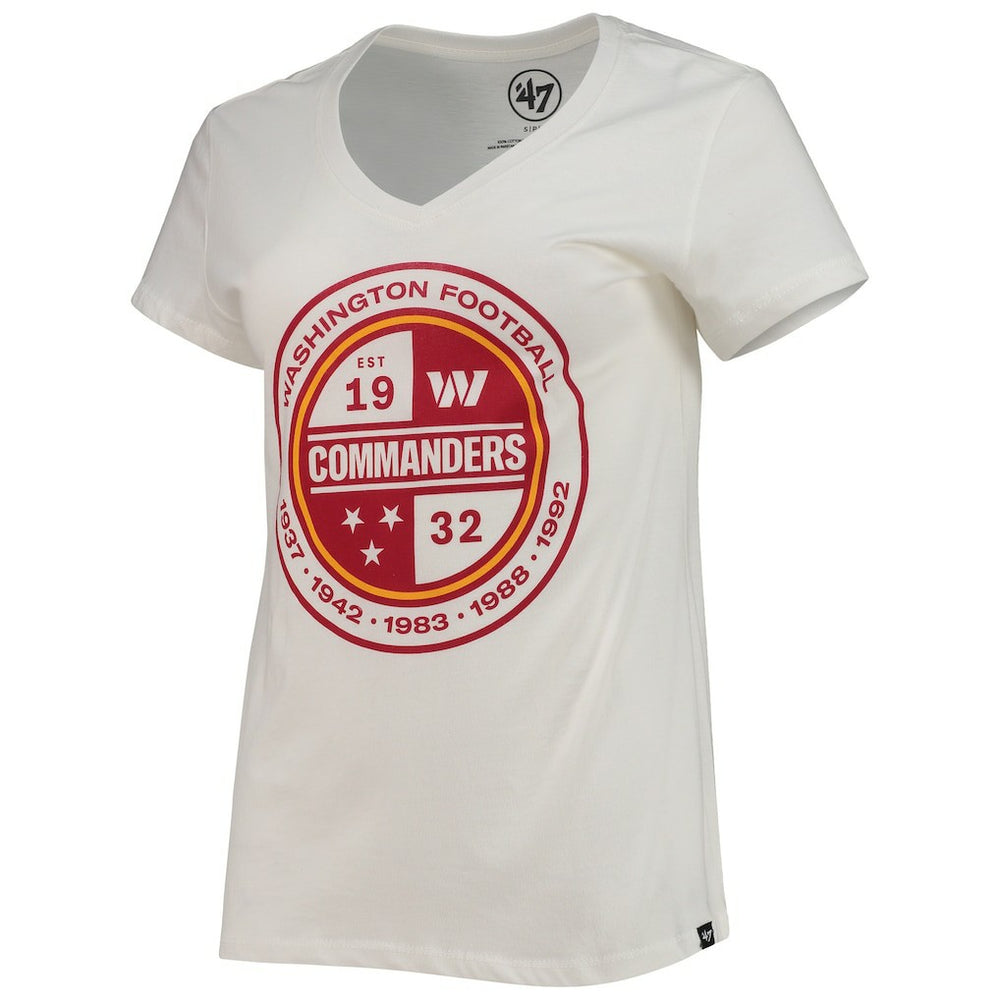 47 brand Washington Commanders '47 Women's Imprint Ultra Rival V-Neck T-Shirt White