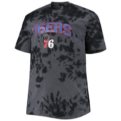 Philadelphia 76ers Big & Tall Marble Dye Tonal Performance T-Shirt Black