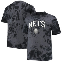 Brooklyn Nets Big & Tall Marble Dye Tonal Performance T-Shirt Black