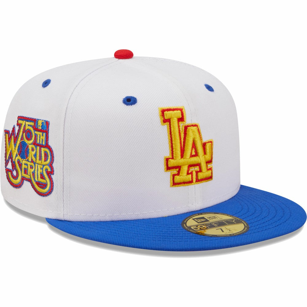 Los Angeles Dodgers New Era 75th World Series Cherry Lolli 59FIFTY Fitted Hat - White/Royal - New Era Discount