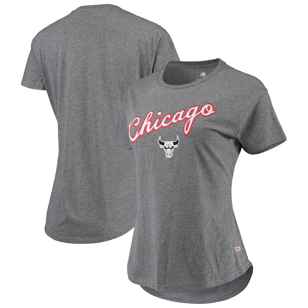 Chicago Bulls Sportiqe Women's City Edition Phoebe Tri-Blend T-Shirt Heathered Gray
