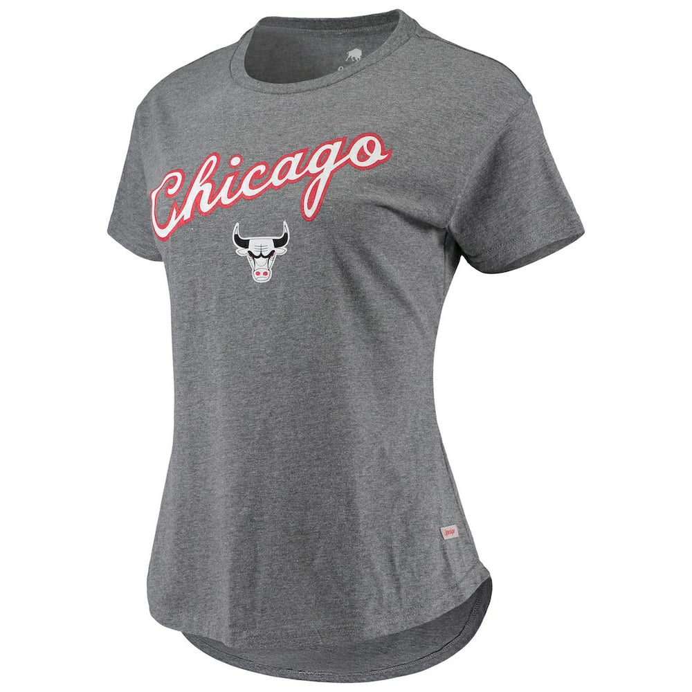 Chicago Bulls Sportiqe Women's City Edition Phoebe Tri-Blend T-Shirt Heathered Gray