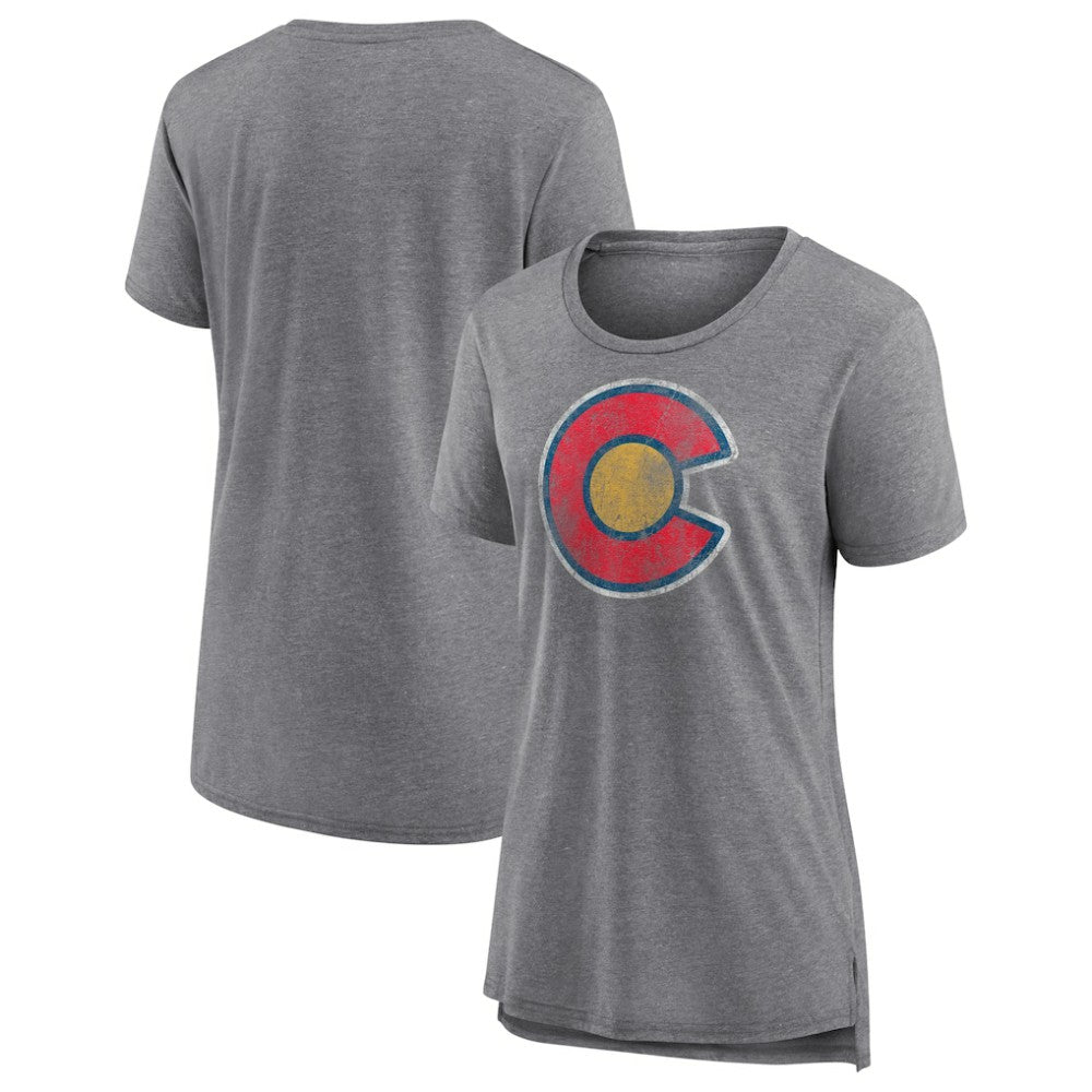 Colorado Avalanche Women's Slow Whistle Tri-Blend T-Shirt - Gray - NHL 4773836