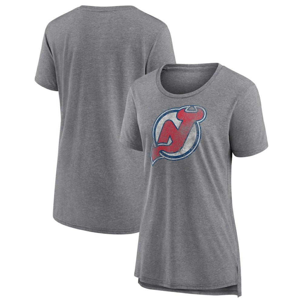 New Jersey Devils Women's Slow Whistle Tri-Blend T-Shirt - Gray - NHL 4773844