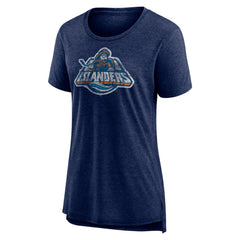 New York Islanders Women's Slow Whistle Tri-Blend T-Shirt - Navy - NHL 4773845