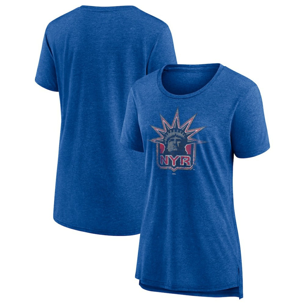 New York Rangers Women's Slow Whistle Tri-Blend T-Shirt - Blue - NHL 4773846