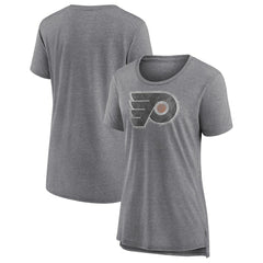 Philadelphia Flyers Women's Slow Whistle Tri-Blend T-Shirt - Gray - NHL 4773847