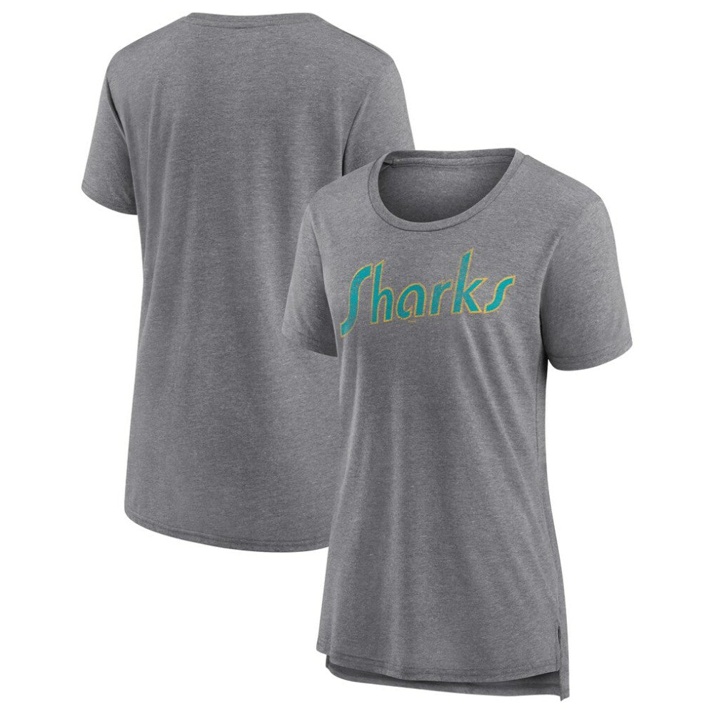 San Jose Sharks Women's Slow Whistle Tri-Blend T-Shirt - Gray - NHL 4773848