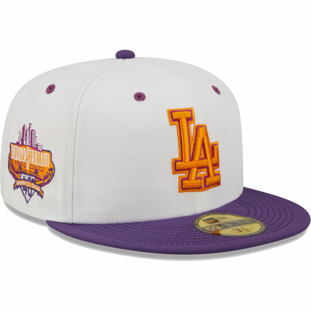 Los Angeles Dodgers New Era 40th Anniversary at Dodger Stadium Grape Lolli 59FIFTY Fitted Hat - White/Purple - New Era on Sale