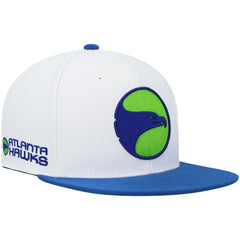 Atlanta Hawks Hardwood Classics Snapback Hat White/Royal | Mitchell & Ness online