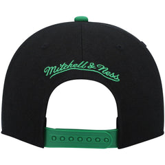 Boston Celtics Hardwood Classics Snapback Hat Black/Kelly Green | Mitchell & Ness
