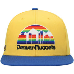 Denver Nuggets Hardwood Classics Snapback Hat for sale Gold/Royal | Mitchell & Ness US