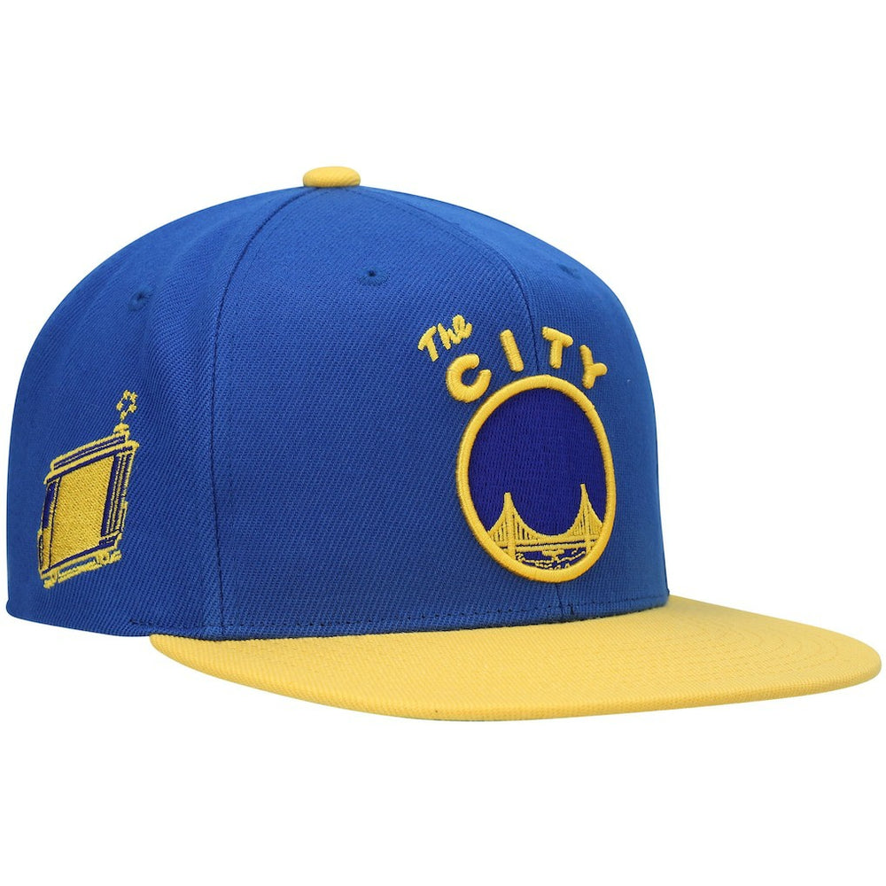 Golden State Warriors Hardwood Classics Snapback Hat for sale Royal/Gold | Mitchell & Ness outlet