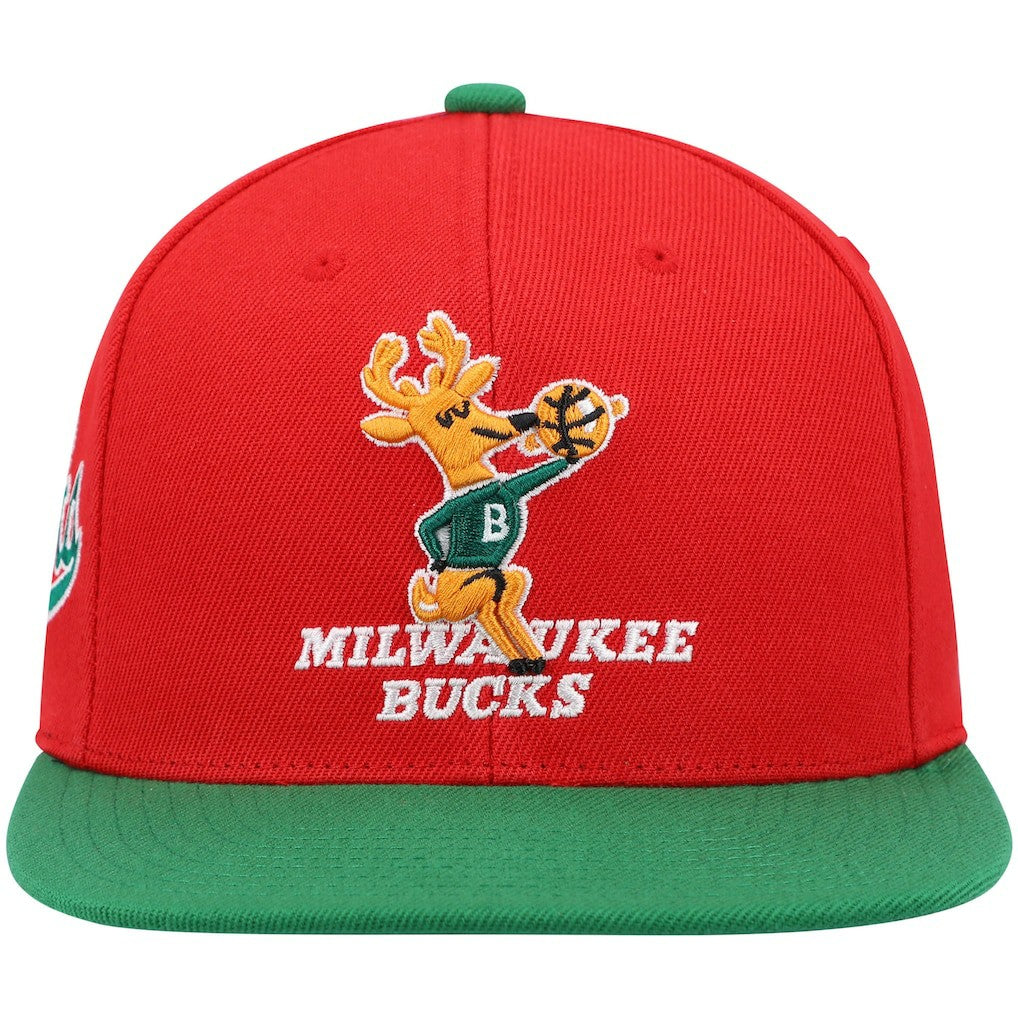 Milwaukee Bucks Hardwood Classics Snapback Hat Red/Green | Mitchell & Ness outlet