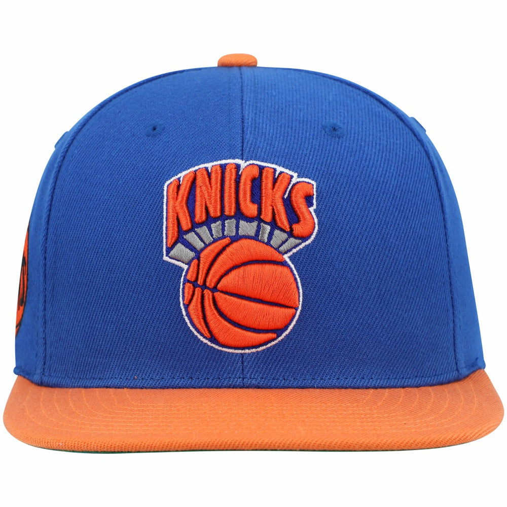 New York Knicks Hardwood Classics Snapback Hat Blue/Orange | Mitchell & Ness Near Me