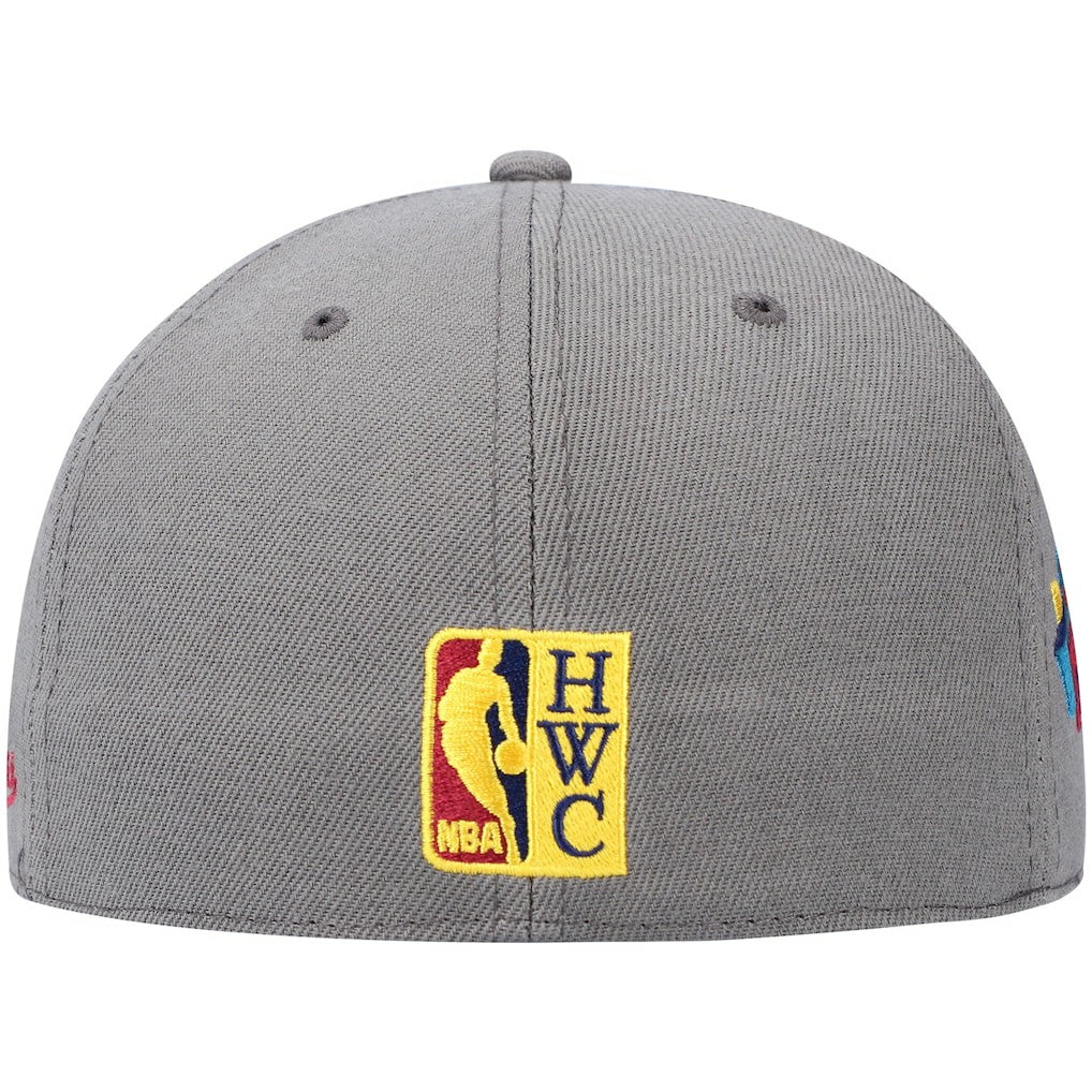 Philadelphia 76ers Hardwood Classics 60th Anniversary Carbon Cabernet Fitted Hat Charcoal | Mitchell & Ness Lifestyle