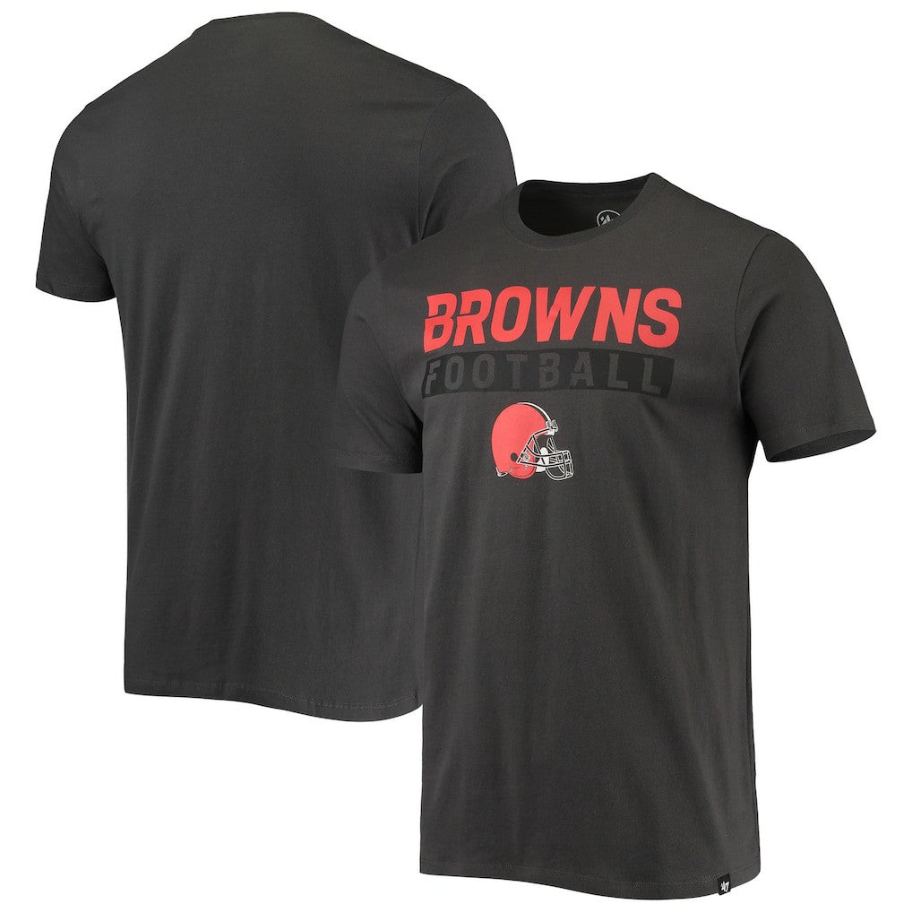 47 brand Cleveland Browns '47 Dark Ops Super Rival T-Shirt Charcoal