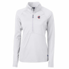 Chicago Cubs Cutter & Buck Women's Adapt Eco Knit Stretch Half-Zip Pullover Top - White - MLB Online