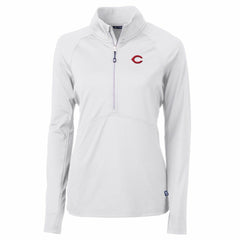 Cincinnati Reds Cutter & Buck Women's Adapt Eco Knit Stretch Half-Zip Pullover Top - White - MLB Online