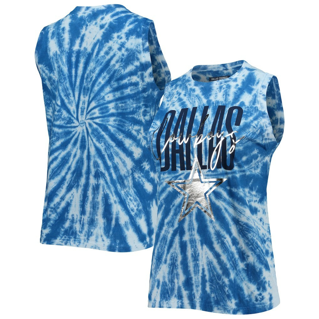 Dallas Cowboys Lauren James Women's Tie-Dye Jersey Boxy Tank Top Royal