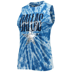 Dallas Cowboys Lauren James Women's Tie-Dye Jersey Boxy Tank Top Royal