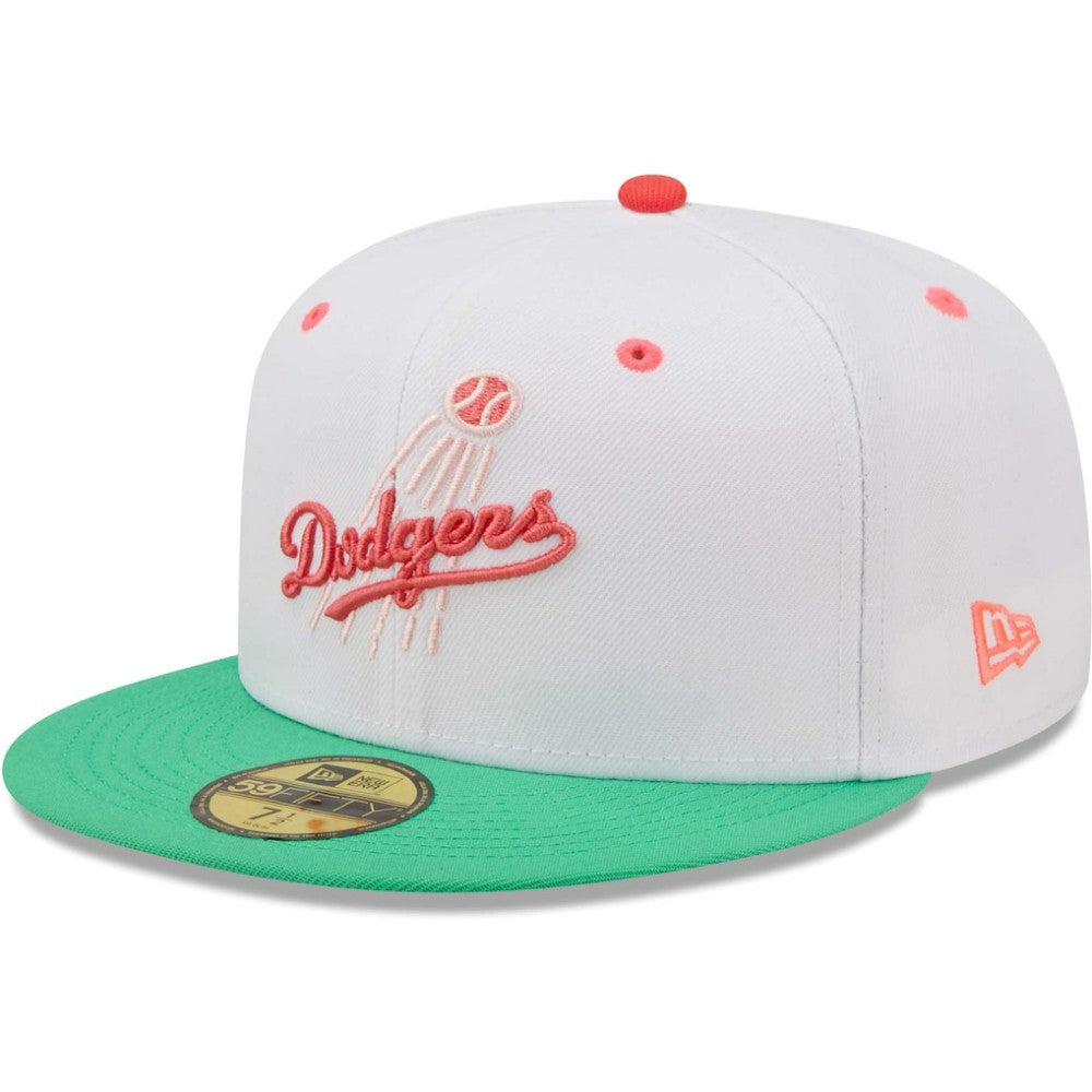 Los Angeles Dodgers New Era 50th Anniversary in Los Angeles Watermelon Lolli 59FIFTY Fitted Hat - White/Green - New Era Online