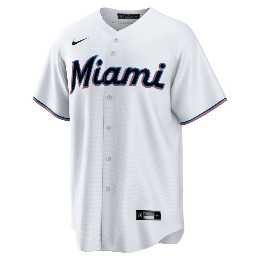 Miami Marlins Nike Home Blank Replica Jersey - White - Nike Discount