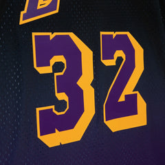 Magic Johnson Los Angeles Lakers 1984/85 Hardwood Classics Fadeaway Swingman Player Jersey Purple/Black | Mitchell & Ness US
