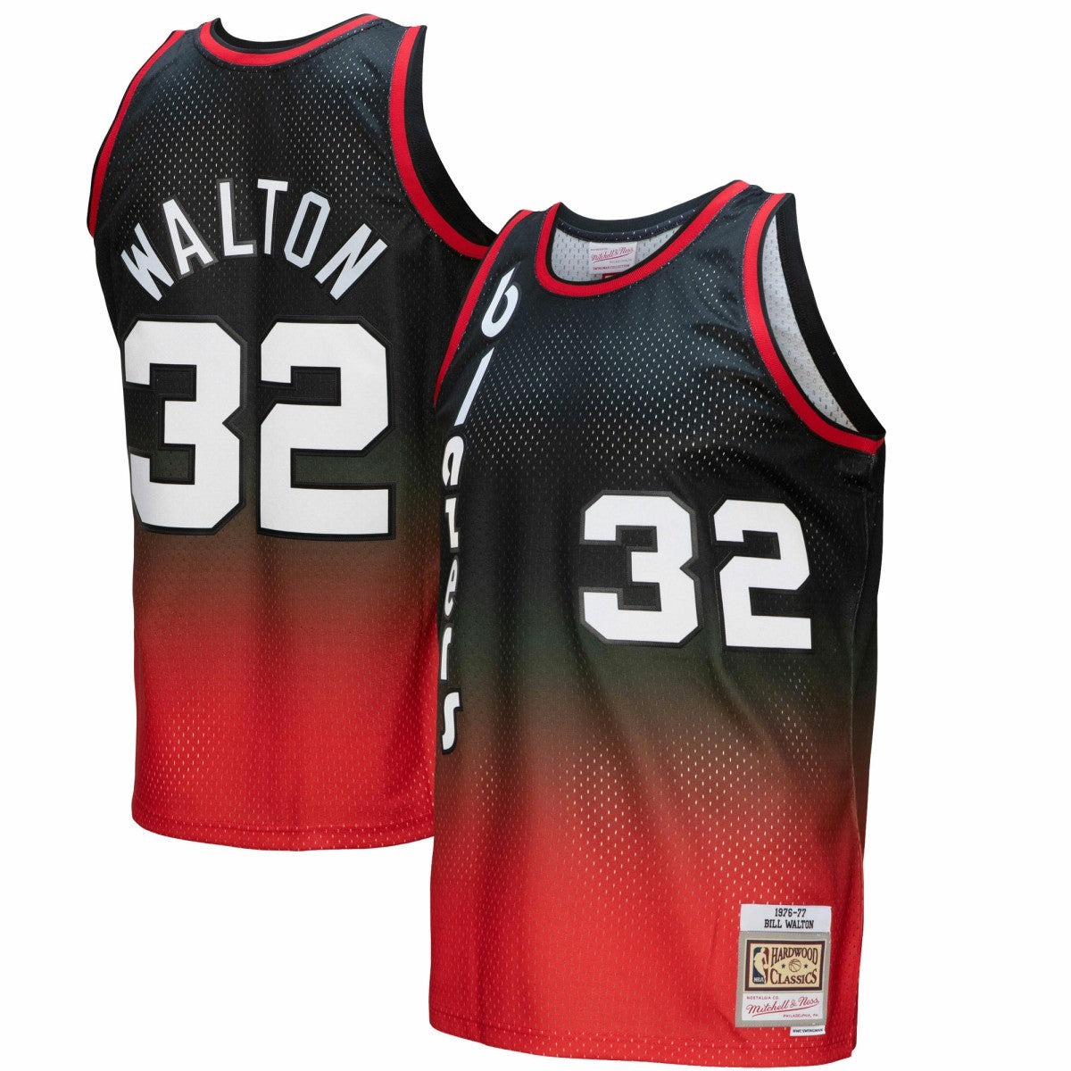 Bill Walton Portland Trail Blazers 1976/77 Hardwood Classics Fadeaway Swingman Player Jersey Red/Black | Mitchell & Ness Lifestyle