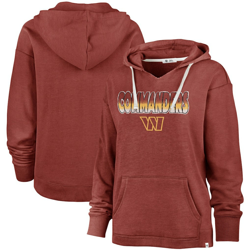 47 brand Washington Commanders '47 Women's Color Rise Kennedy Pullover V-Neck Hoodie Heathered Burgundy
