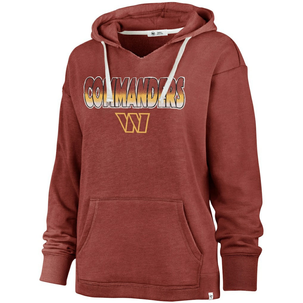 47 brand Washington Commanders '47 Women's Color Rise Kennedy Pullover V-Neck Hoodie Heathered Burgundy