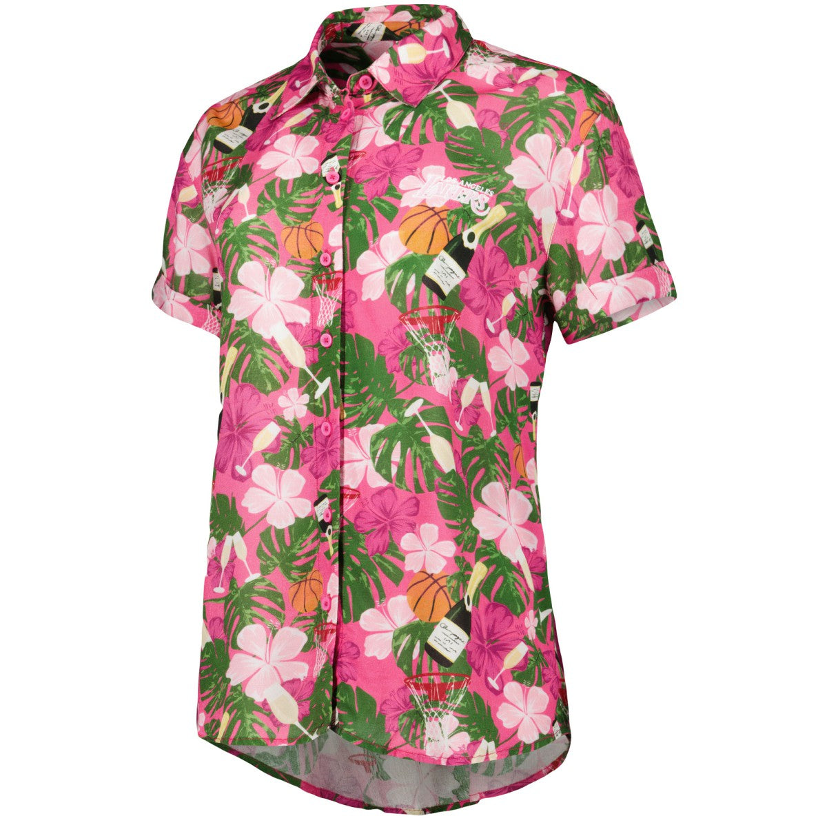 Los Angeles Lakers Lusso Women's Finley-Frankie Party Top & Shorts Set Pink