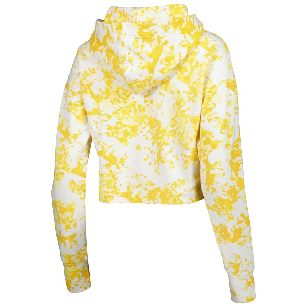 Denver Nuggets Lusso Women's Maia Tri-Blend Cropped Quarter-Zip Top Gold/White