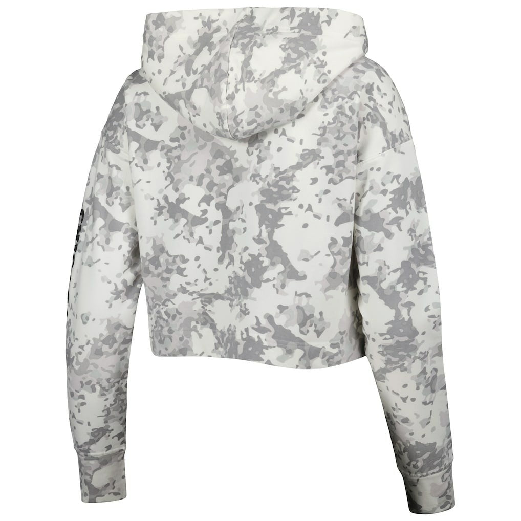 Chicago Bulls Lusso Women's Maia Tri-Blend Cropped Quarter-Zip Top Gray/White