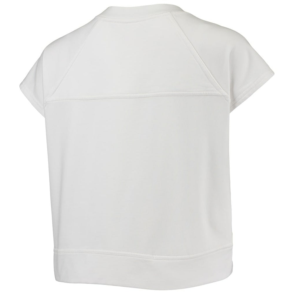 Brooklyn Nets Lusso Women's Margot Cropped Tri-Blend Cap Sleeve Sweatshirt White