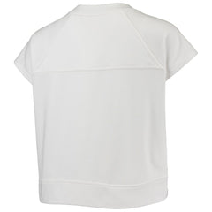 Brooklyn Nets Lusso Women's Margot Cropped Tri-Blend Cap Sleeve Sweatshirt White
