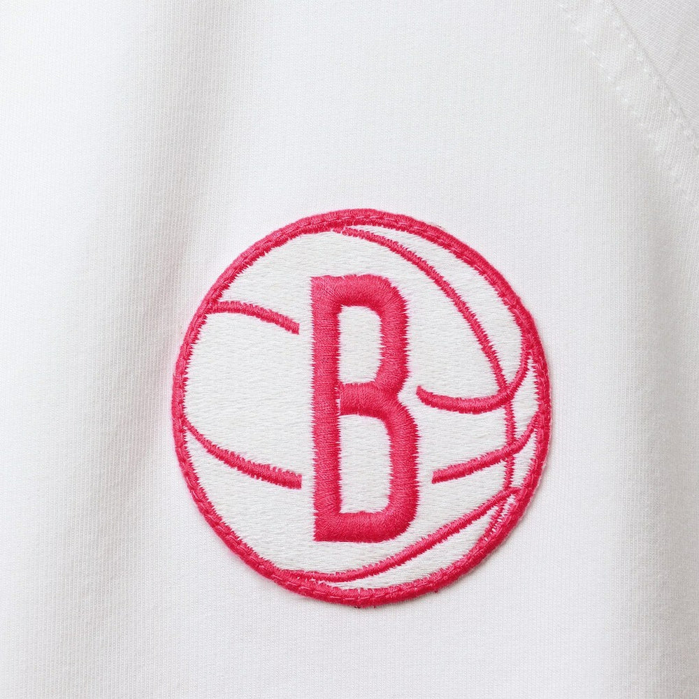 Brooklyn Nets Lusso Women's Melody Cuffed Tri-Blend Shorts White/Pink