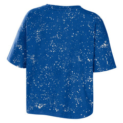 Philadelphia 76ers WEAR by Erin Andrews Women's Bleach Splatter Notch Neck T-Shirt Royal