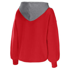 Chicago Bulls WEAR by Erin Andrews Women's Pieced Quarter-Zip Hoodie Jacket Red