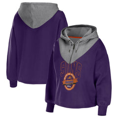 Phoenix Suns WEAR by Erin Andrews Women's Pieced Quarter-Zip Hoodie Jacket Purple