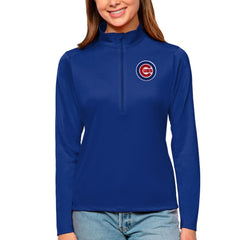Chicago Cubs Antigua Women's Tribute Quarter-Zip Pullover Top - Royal - MLB on Sale