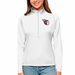 Cleveland Guardians Antigua Women's Tribute Quarter-Zip Pullover Top - White - MLB Discount