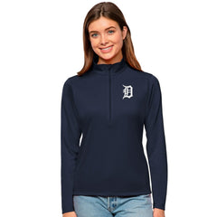 Detroit Tigers Antigua Women's Tribute Quarter-Zip Pullover Top - Navy - MLB Discount