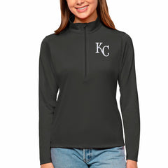 Kansas City Royals Antigua Women's Tribute Quarter-Zip Pullover Top - Charcoal - MLB Online