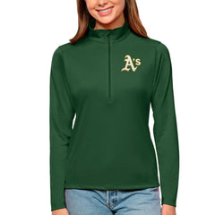 Athletics Antigua Women's Tribute Quarter-Zip Pullover Top - Green - MLB Sale
