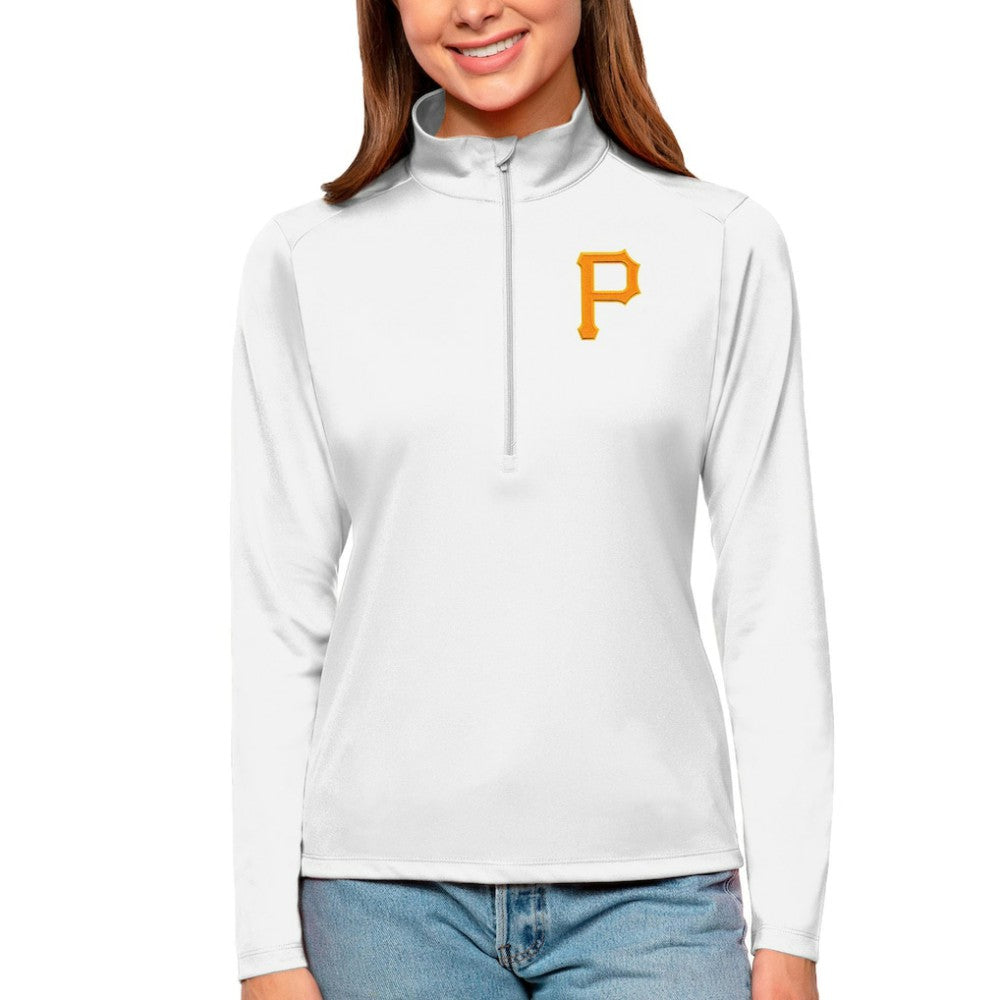 Pittsburgh Pirates Antigua Women's Tribute Quarter-Zip Pullover Top - White - MLB Online