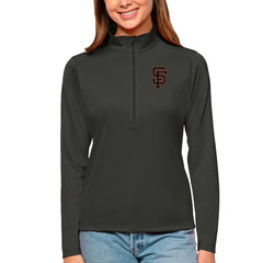 San Francisco Giants Antigua Women's Tribute Quarter-Zip Pullover Top - Charcoal - MLB Online