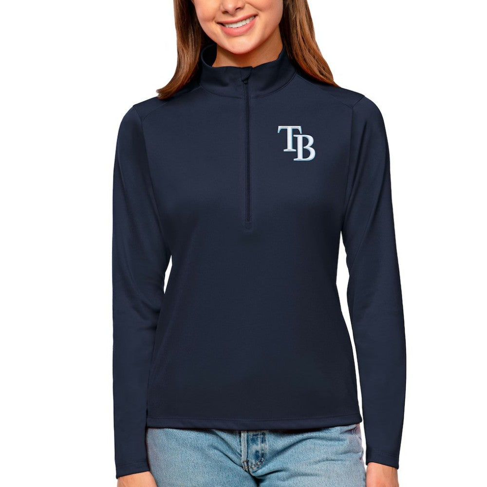 Tampa Bay Rays Antigua Women's Tribute Quarter-Zip Pullover Top - Navy - MLB Online